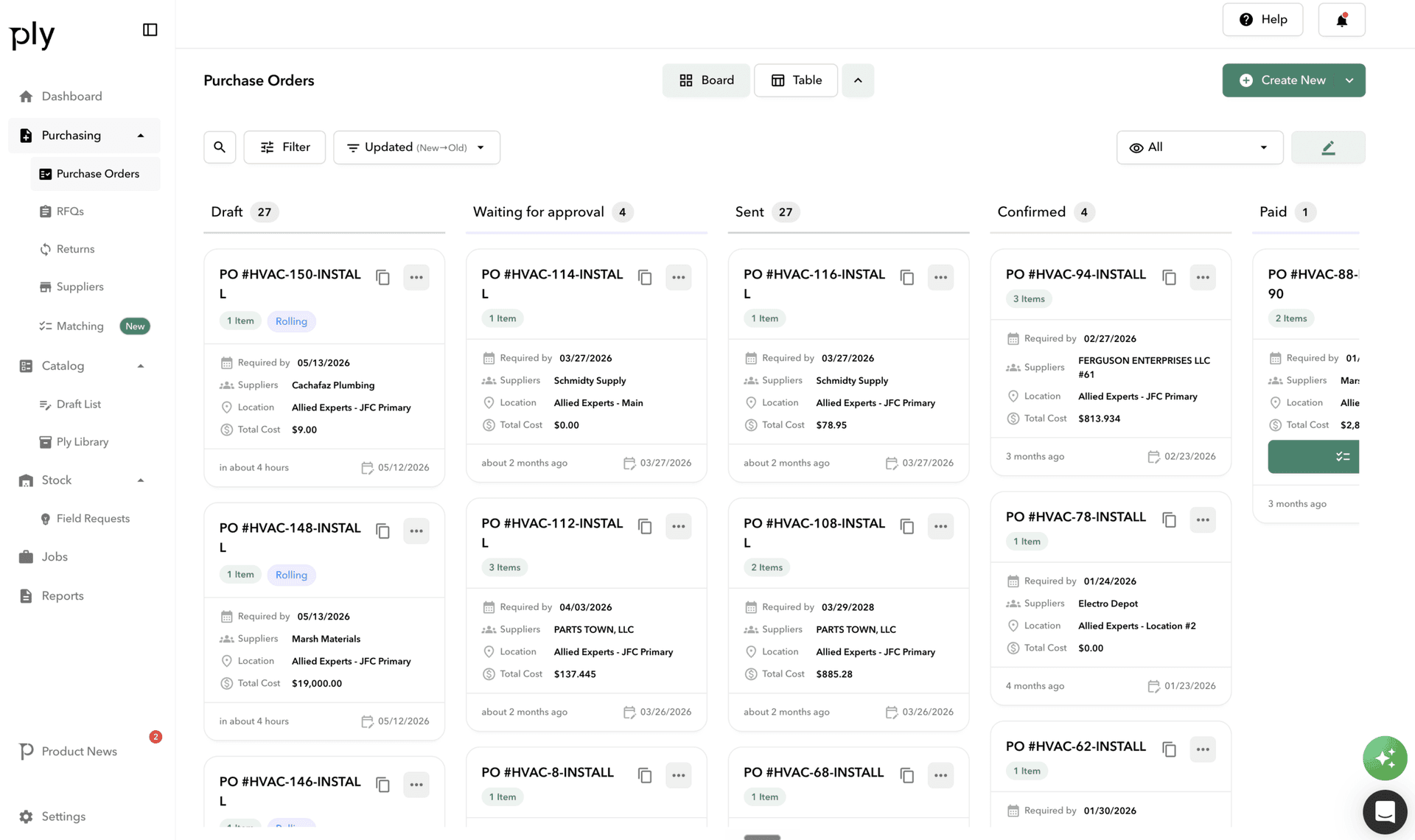 Technology vendor management — multi-vendor quote intake